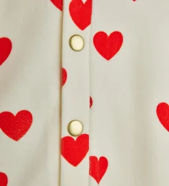 Børn Mini Rodini Heldragter|Heldragt - Velour - Hearts - Hvid
