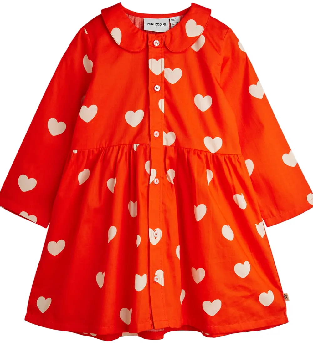 Børn Mini Rodini Kjoler>Kjole - Hearts - Rød