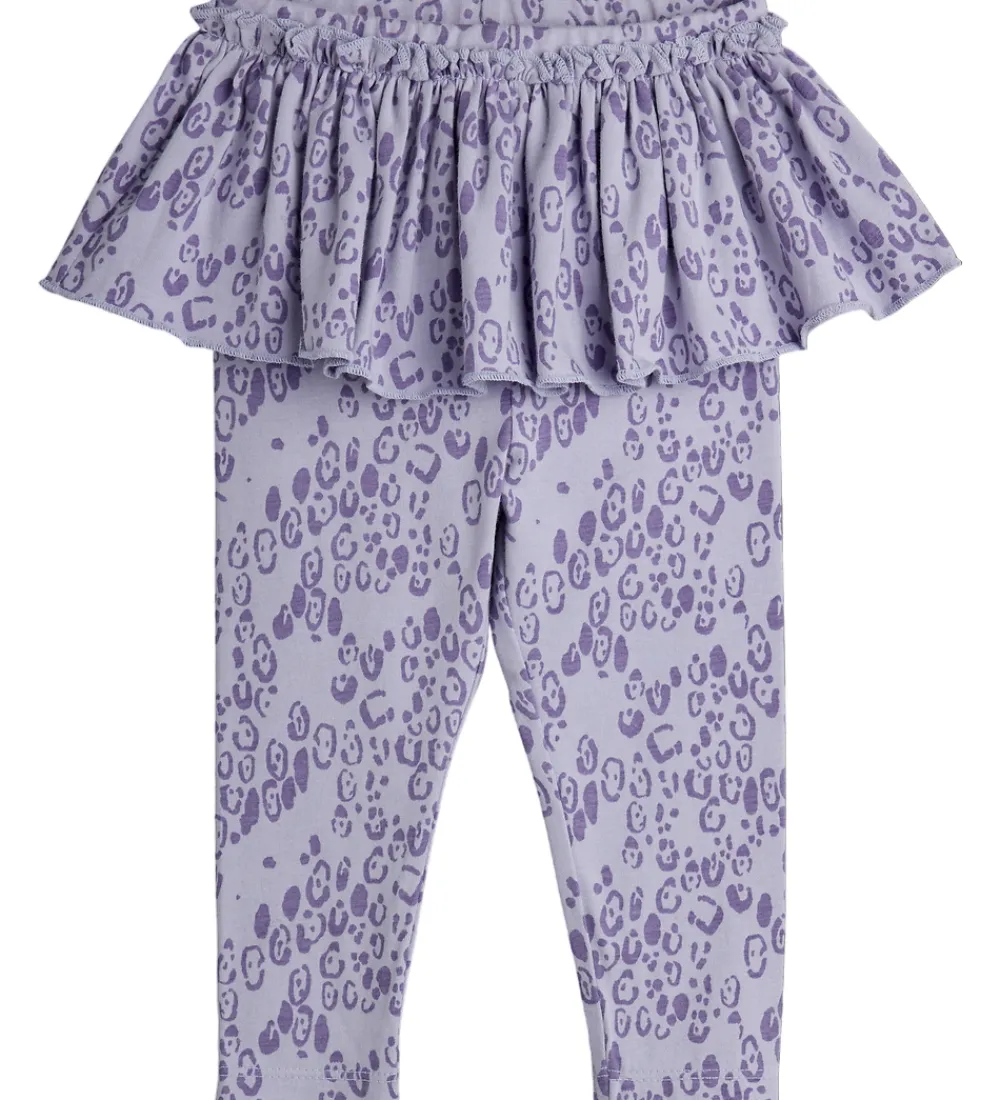 Børn Mini Rodini Leggings>Leggings - Leopard - AOP - Purple