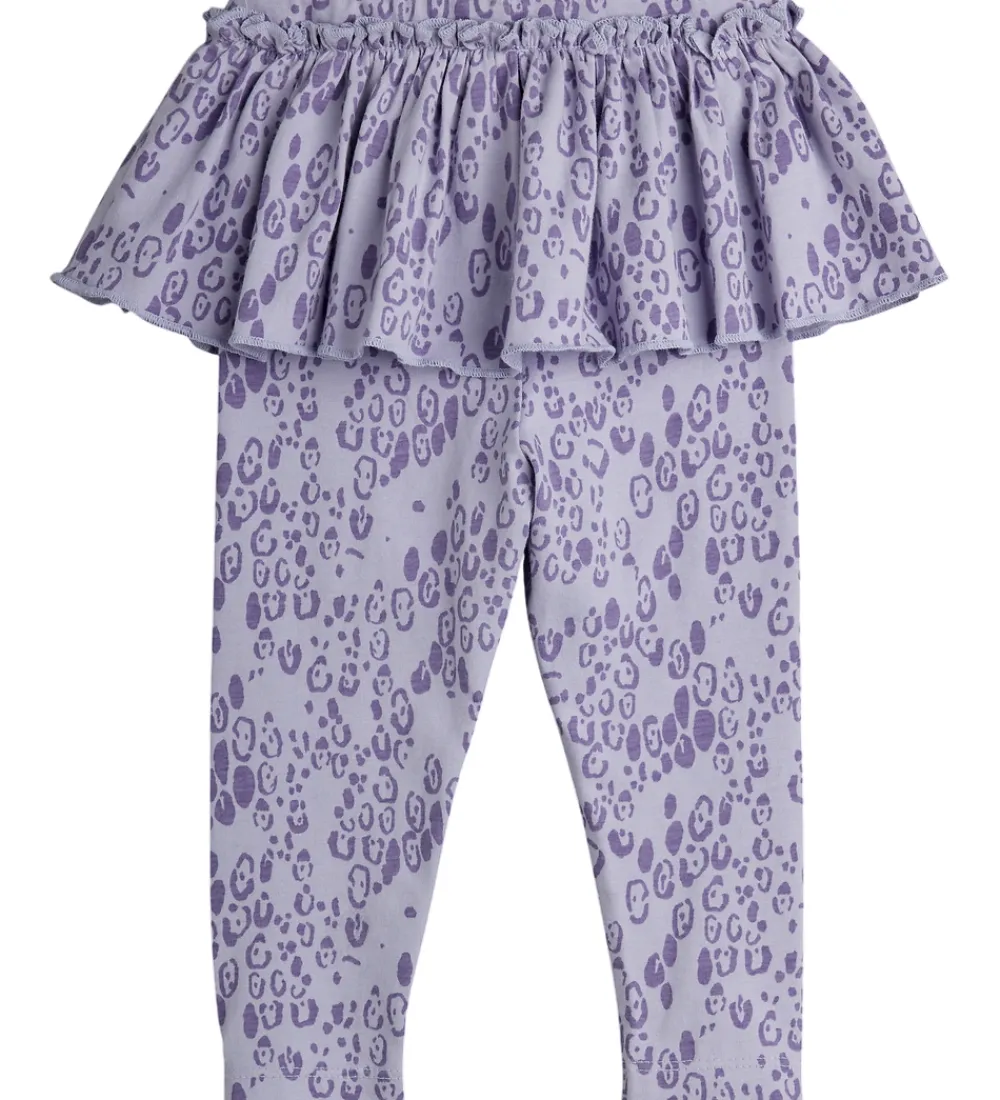 Børn Mini Rodini Leggings>Leggings - Leopard - AOP - Purple