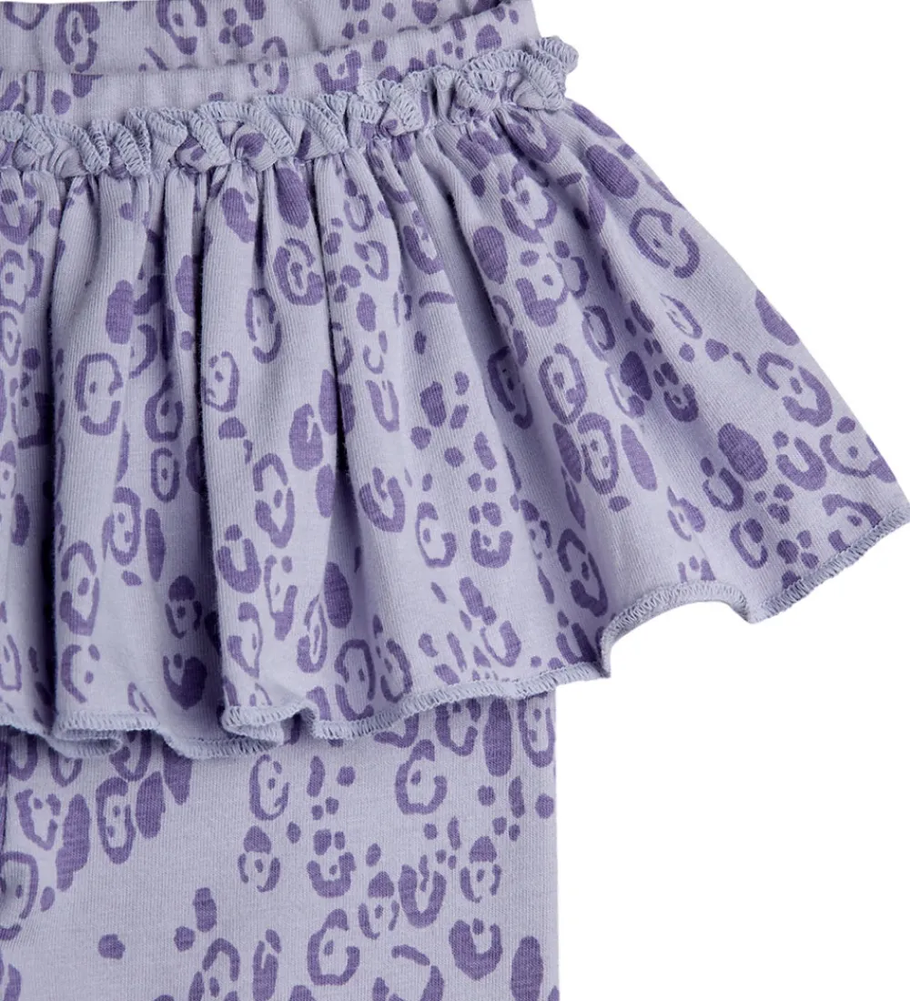 Børn Mini Rodini Leggings>Leggings - Leopard - AOP - Purple