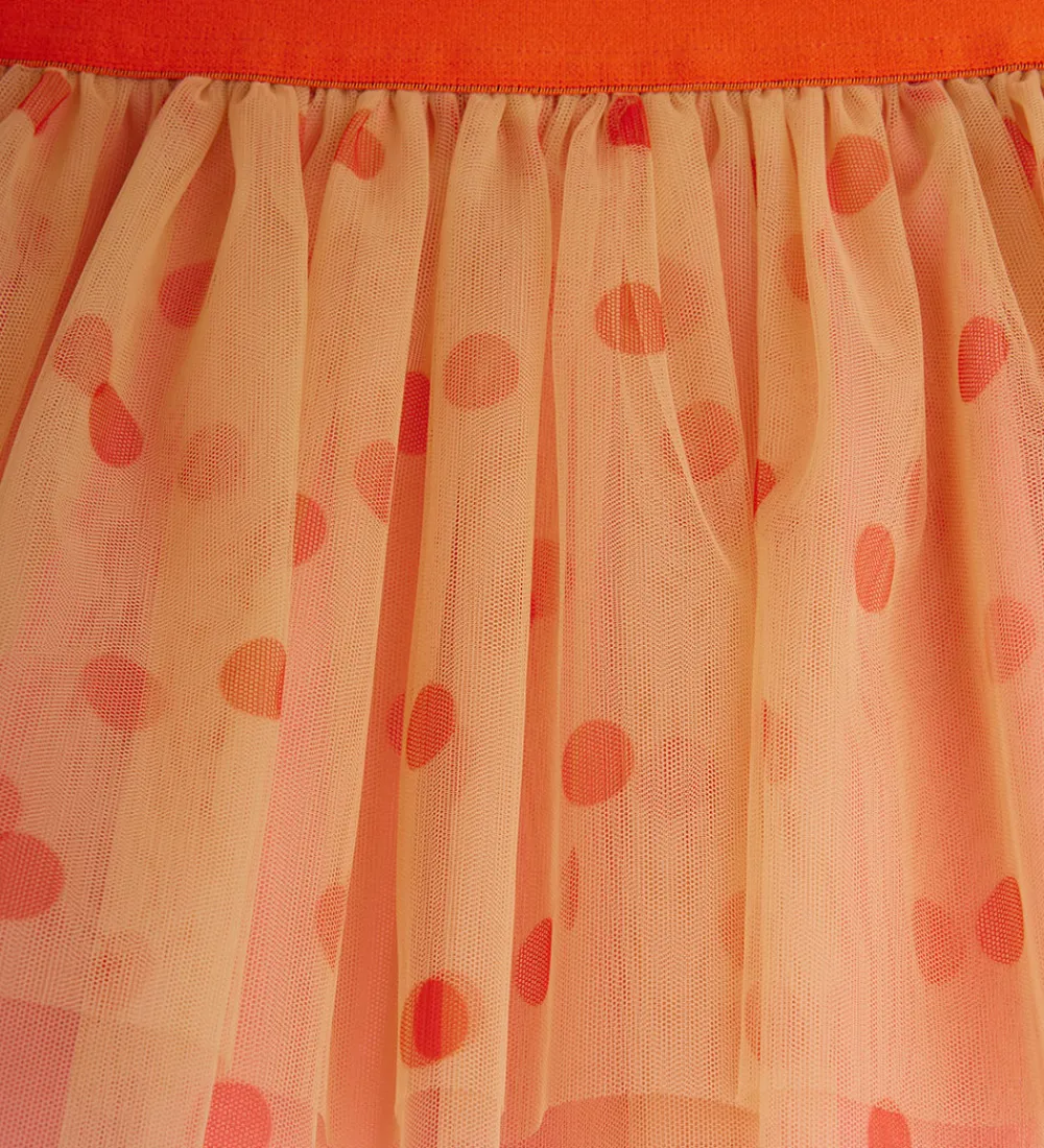 Børn Mini Rodini Nederdele>Nederdel - Tyl - Pink m. Prikker