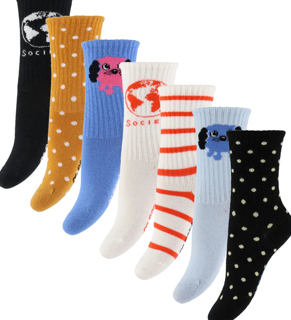 Børn Mini Rodini Strømper|Strømper - 7-pak - Doggie - Multi