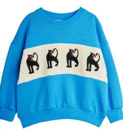 Børn Mini Rodini Sweatshirts|Sweatshirt - Panther - Blå