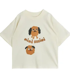 Børn Mini Rodini T-Shirts|T-shirt - Doggies - Offwhite