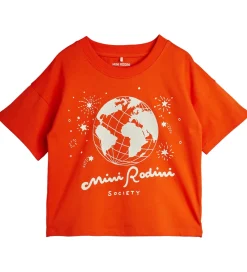 Børn Mini Rodini T-Shirts>T-shirt - Society - Rød