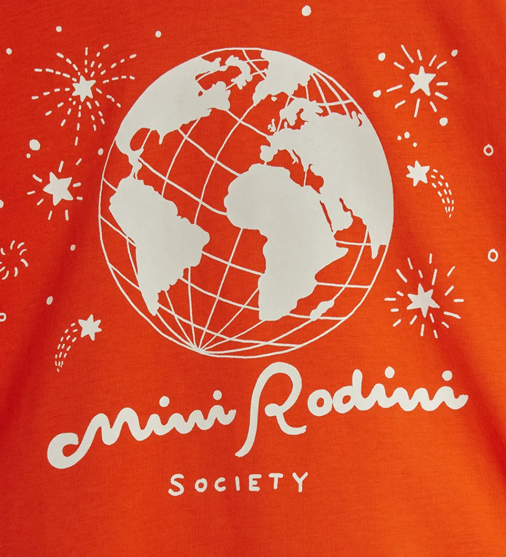 Børn Mini Rodini T-Shirts>T-shirt - Society - Rød