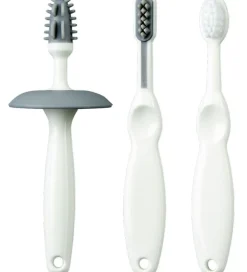 Mininor Tandbørster>Tandbørstesæt - 3 Dele - Hvid/Grå