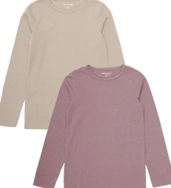 Børn Minymo Basis>Bluser - 2-pak - Elderberry/Rainy Day