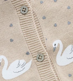 Børn Minymo Cardigans>Cardigan - Strik - AOP - Smoke Gray