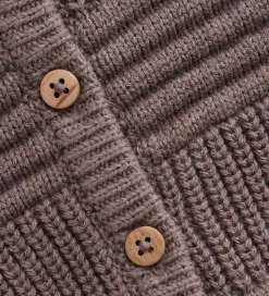 Børn Minymo Cardigans>Cardigan - Strik - Dark Brown Melange