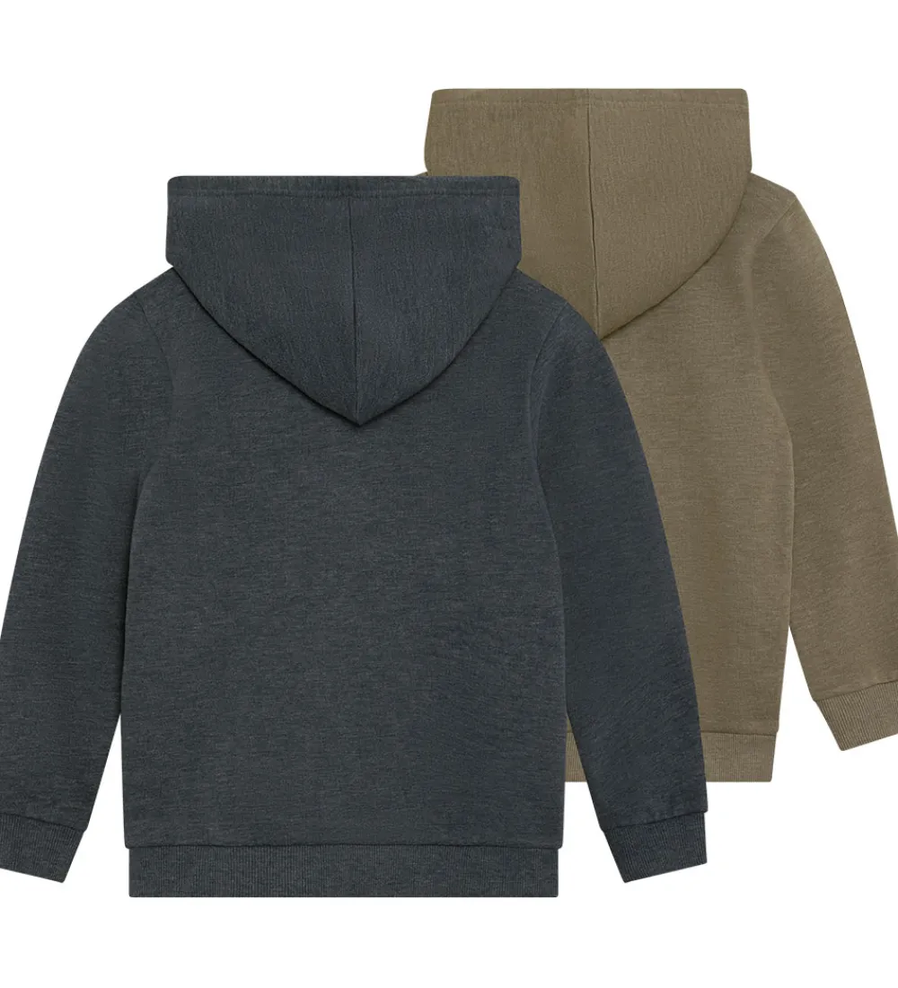 Børn Minymo Cardigans|Basis>Cardigans m. Hætte - 2-pak - Vetiver