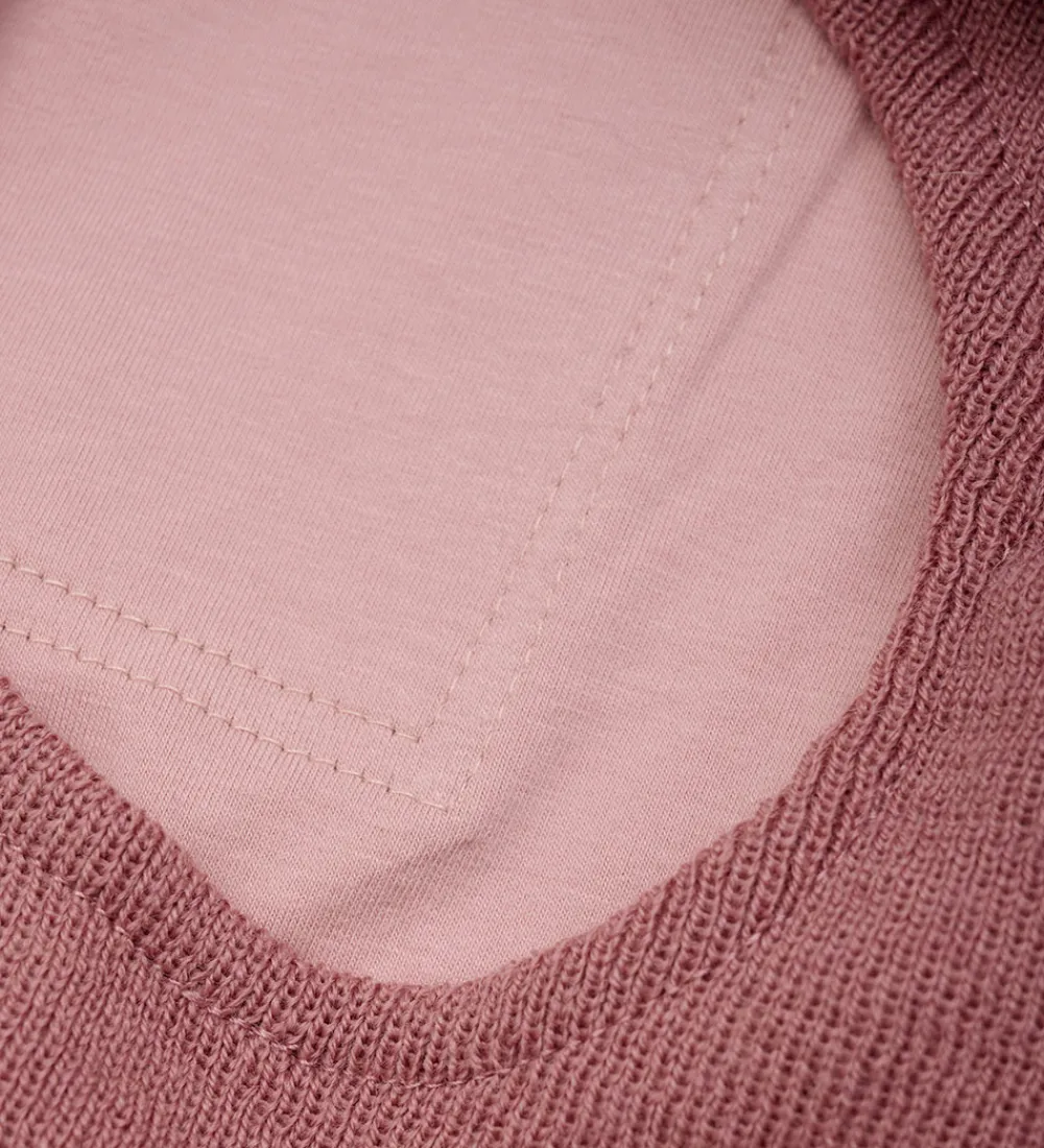 Børn Minymo Elefanthuer>Elefanthue - Uld/Akryl - 2-Lags - Withered Rose