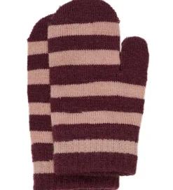 Børn Minymo Handsker Og Luffer>Luffer - 3-pak - Uld - Strik - Catawba Grape