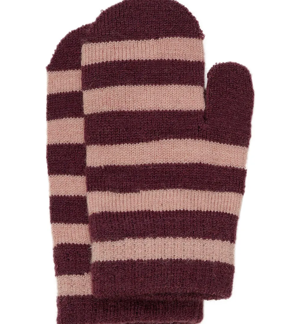Børn Minymo Handsker Og Luffer>Luffer - 3-pak - Uld - Strik - Catawba Grape