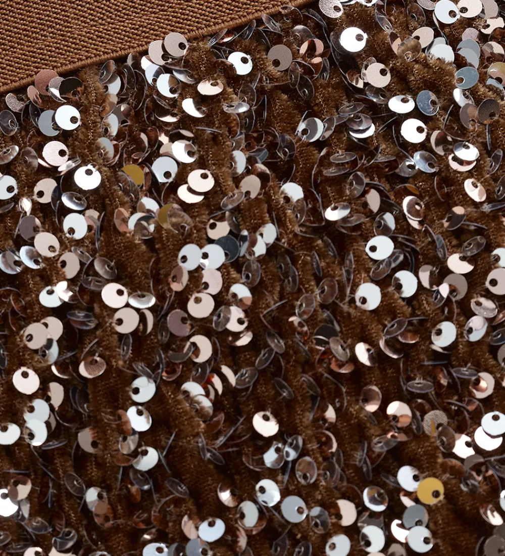 Børn Minymo Nederdele|Nederdel - Velour - Woodrose m. Pailletter