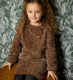 Børn Minymo Nederdele|Nederdel - Velour - Woodrose m. Pailletter