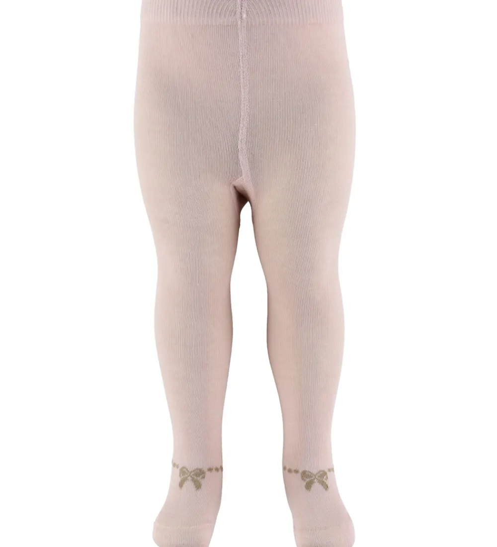 Børn Minymo Strømpebukser|Strømpebukser - 2-pak - Shell/beige m. Sløjfer