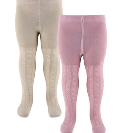 Børn Minymo Strømpebukser>Strømpebukser - Strik - 2-pak - Woodrose