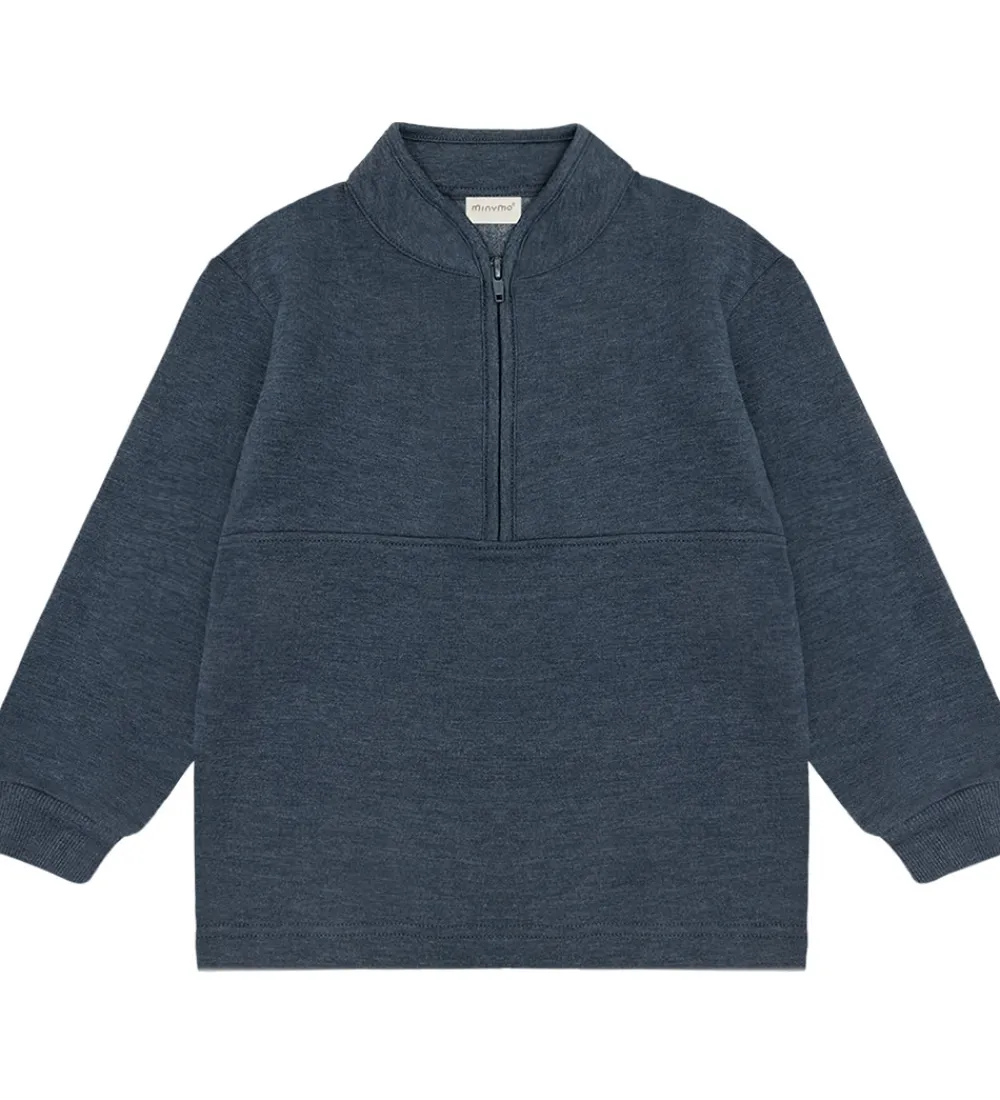 Børn Minymo Basis|Sweatshirt m. Lynlås - 2-pak - Vetiver
