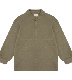 Børn Minymo Basis|Sweatshirt m. Lynlås - 2-pak - Vetiver