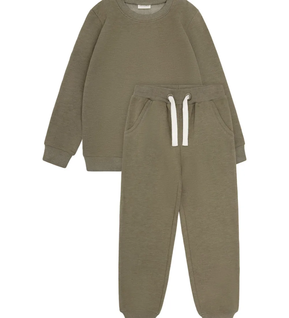 Børn Minymo Basis>Sweatsæt - Vetiver