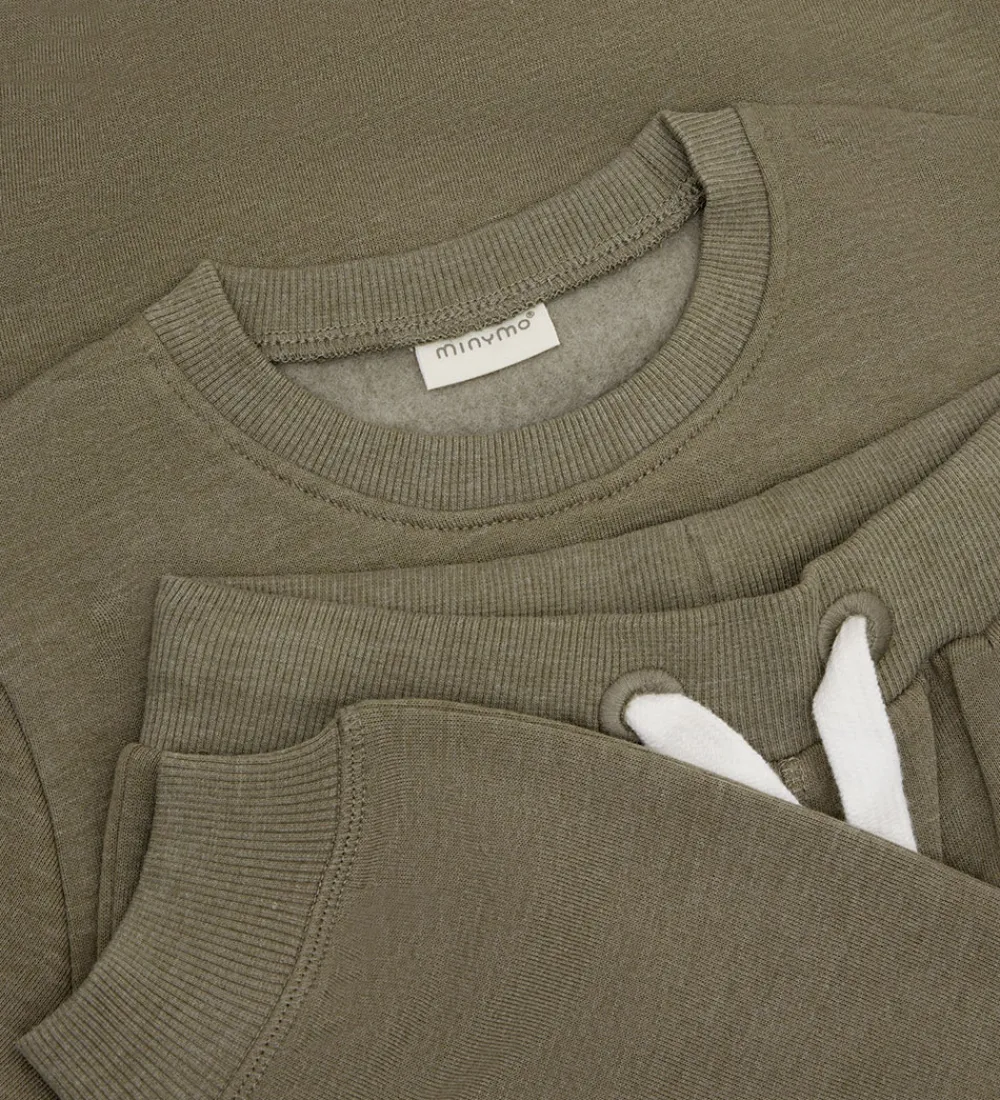 Børn Minymo Basis>Sweatsæt - Vetiver