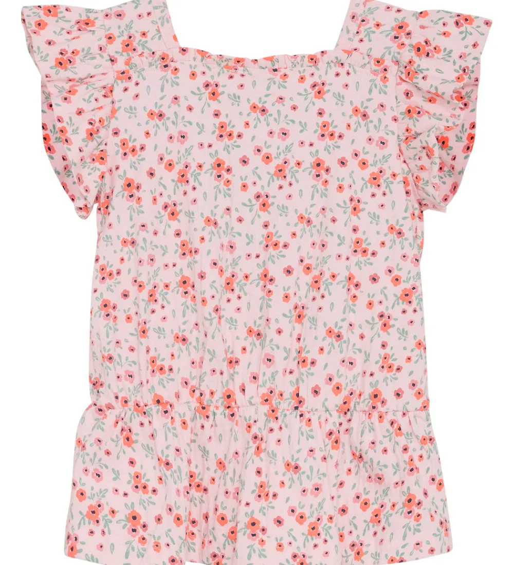 Børn Minymo Toppe>Top - Rosen Quartz m. Blomster