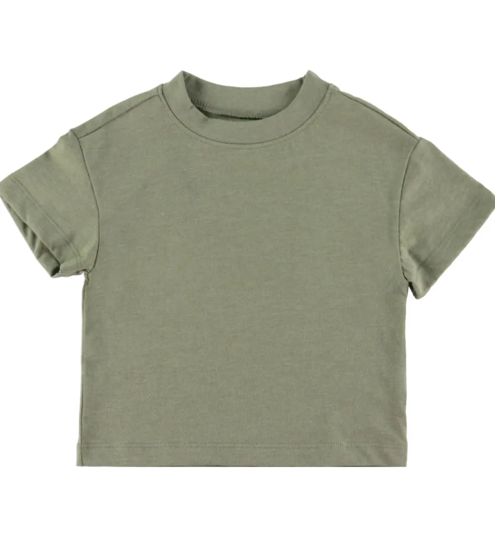 Børn Minymo Basis|T-shirts - Loose Fit - 2-pak - Vetiver