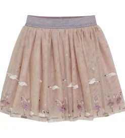 Børn Minymo Nederdele>Tylnederdel - Shadow Gray m. Broderi