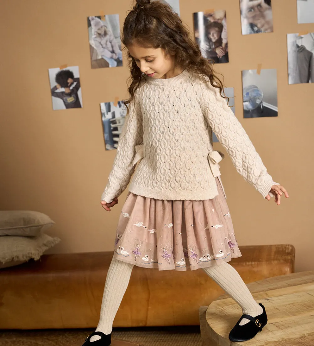 Børn Minymo Nederdele>Tylnederdel - Shadow Gray m. Broderi