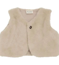 Børn Minymo Veste>Vest - Imiteret Pels - Smoke Gray