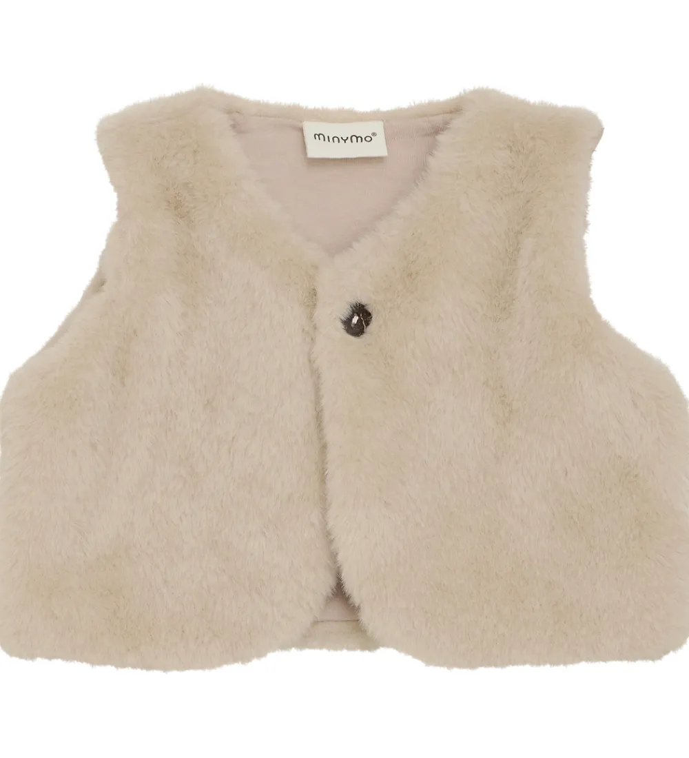 Børn Minymo Veste>Vest - Imiteret Pels - Smoke Gray