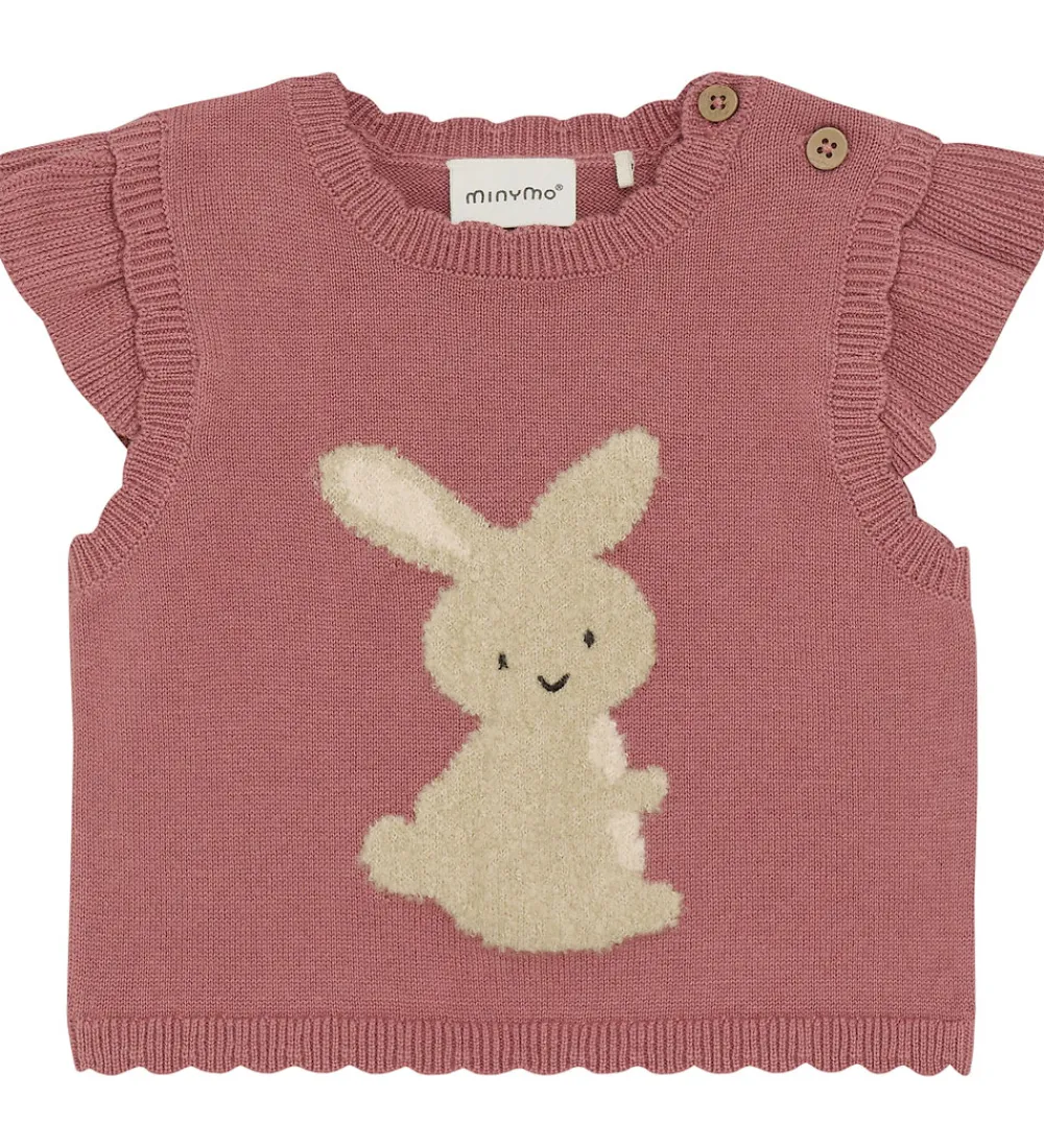 Børn Minymo Veste>Vest Knit - Withered Rose