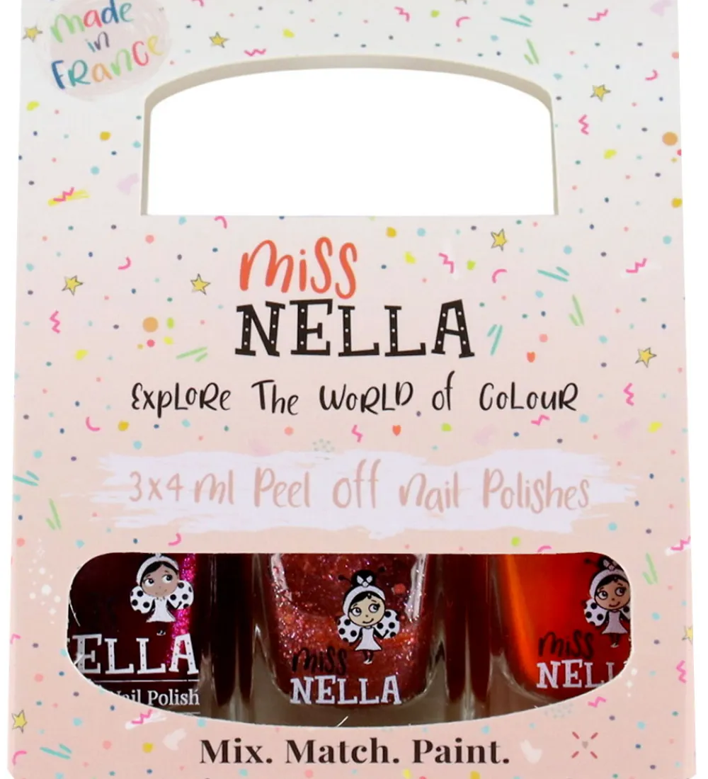 Miss Nella Neglelak>Neglelak - 3-pak - Røde Farver