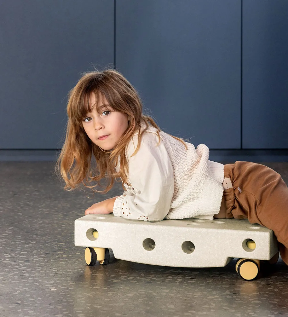 MODU Motorisk Legetøj|Aktivitetslegetøj|Rullebræt - 5 Dele - 50x30x12 cm - Sand Grey/Honey Yellow
