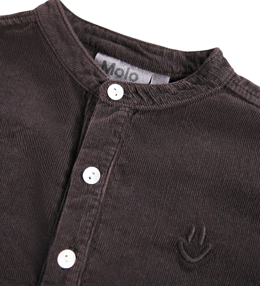 Børn Molo Skjorter|Skjorte - Fløjl - Enoz - Dark Cocoa