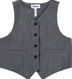 Børn Molo Veste>Vest - Hollie - Grey Silver Check