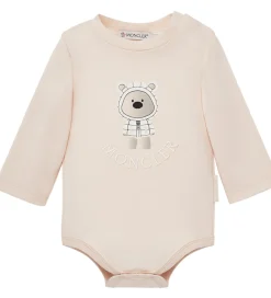 Moncler Savlesmække>Sæt - Hue/Savlesmæk/Body l/æ - Light Pink m. Bamse