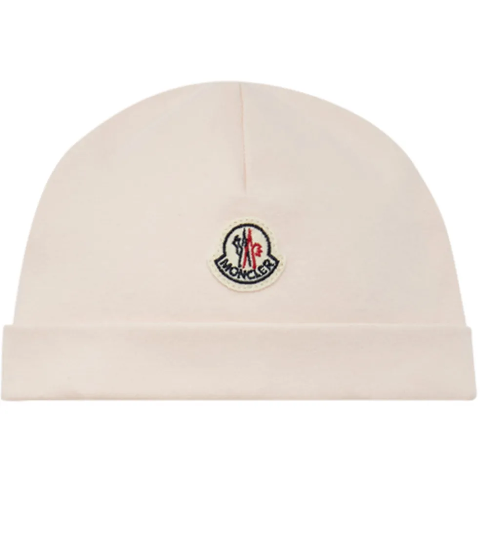 Moncler Savlesmække>Sæt - Hue/Savlesmæk/Body l/æ - Light Pink m. Bamse