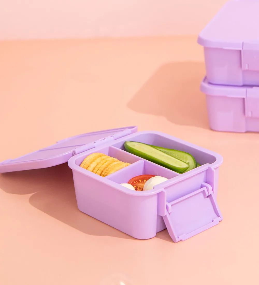 Montiico Madkasser|Snackboks m. 3 rum - Bento Two - 500 ml - Lilac