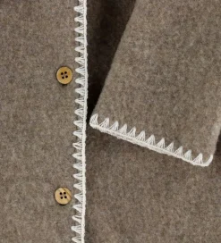 Børn Müsli Basis|Cardigan - Uldfleece - Brown Melange