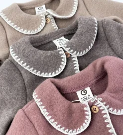 Børn Müsli Basis|Cardigan - Uldfleece - Brown Melange