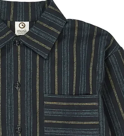 Børn Müsli Skjorter>Skjorte - Stripe - Night Blue/Moss/Stormy Blue