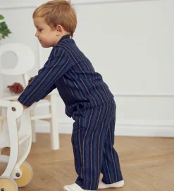 Børn Müsli Skjorter></noscript>Skjorte - Stripe - Night Blue/Moss/Stormy Blue