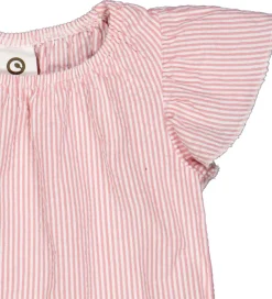 Børn Müsli Toppe|Top - Seersucker - Frill - Balsam Cream/Bubblegum