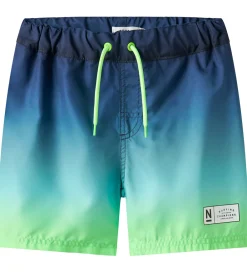 Børn Name It Badetøj>Badeshorts - NkmPzocca - Pool Blue/Ombre