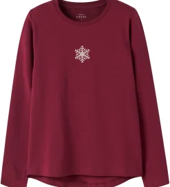 Børn Name It Juletøj|Bluser>Bluse - NkfVix - Burgundy/Snowflake