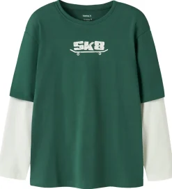 Børn Name It Bluser|Bluse - NkmVarto - Bistro Green/Skate8