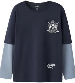 Børn Name It Bluser>Bluse - NkmVarto - Navy Blazer/Skull